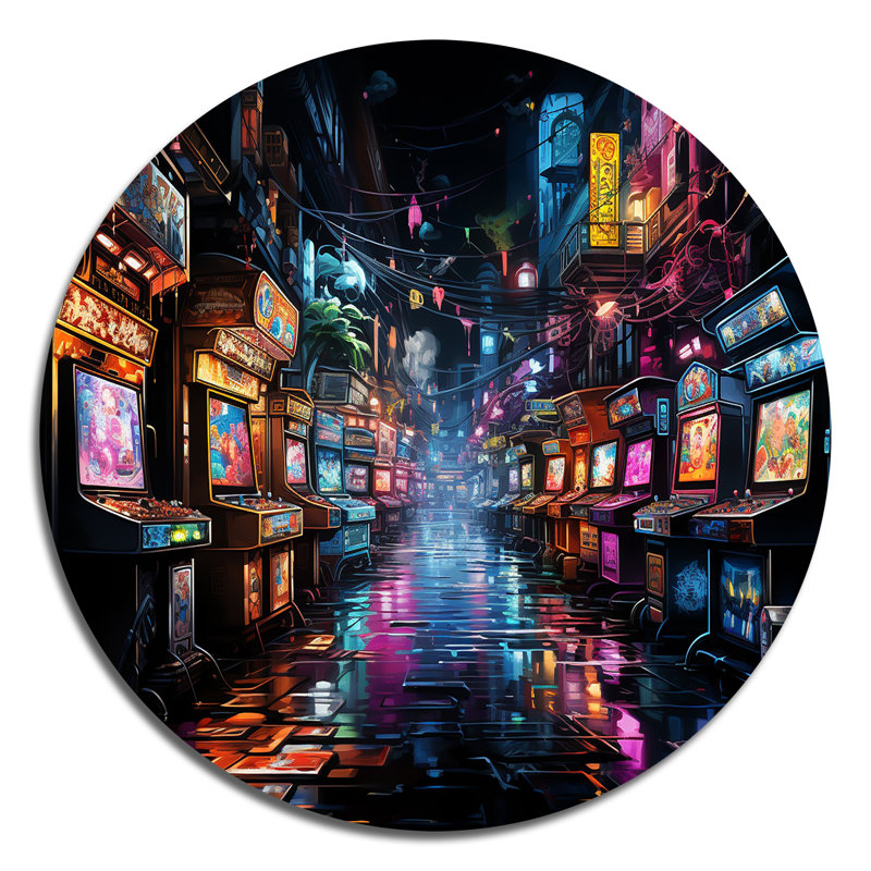 Rêve de jeu vidéo Neon Arcade, H 29 po x l 29 po