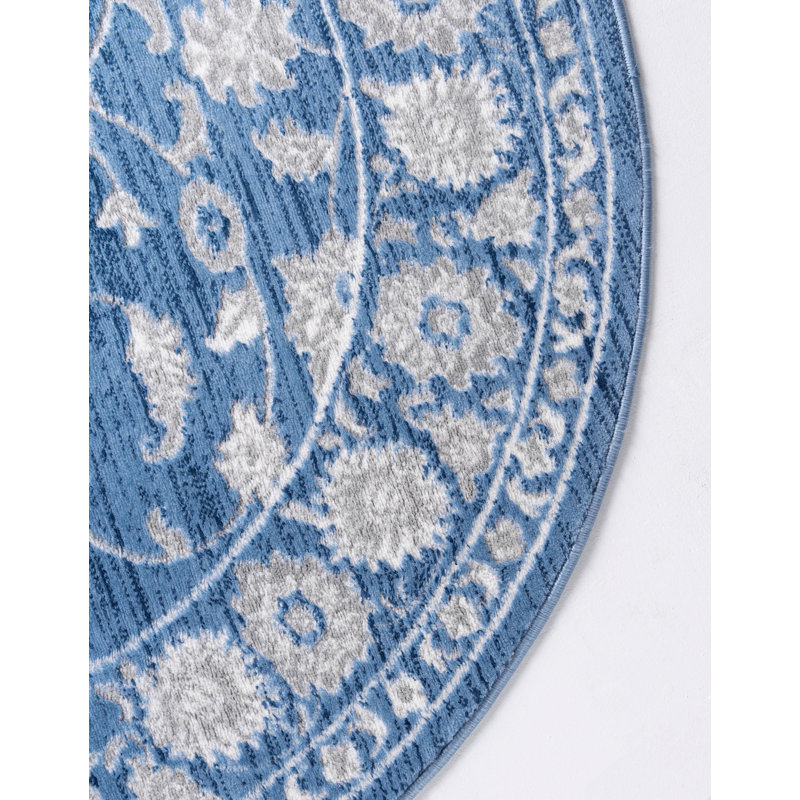 Tapis traditionnel urbain couleur plage, Rond 3 pi 3 po