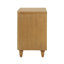 Table de chevet à 3 tiroirs Mid-Century cannelée, table de chevet au profil incurvé et larges poignées lustrées dorées, table de bout pour le salon, la chambre à coucher, assemblage facile, naturel