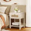 Bhairavi 23.6'' Tall  White Wicker Nightstands (Set of 2)