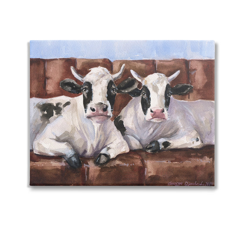 «Cows on Farmhouse Couch» par GeorgeDyachenkoArt, H 16 po x l 20 po
