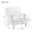 Cream Vintage Armchair With Linen Upholstery And Antique Turned Rubber Wood Legs, For Magazine Reading In Bedroom Upholstered Comfortable Book-133870571