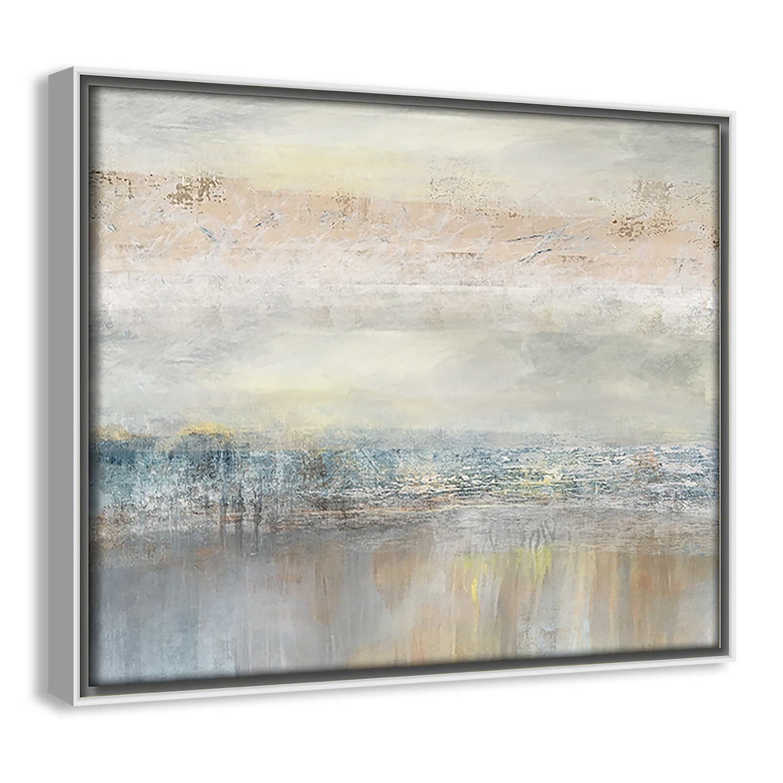 Electra "From A Distance" Painting by Nan, 9.5" H x 11.5" W, Picture Framed Canvas, Espresso