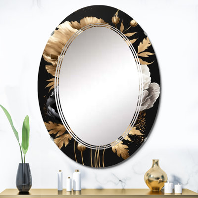 Golden Gothic Floral Bouquet I - Miroir mural floral