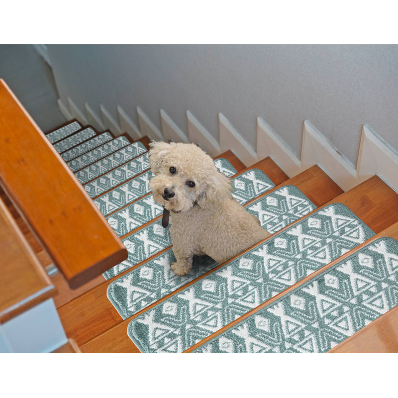 Tapis d’escalier doux et vibrant à treillis Aquin