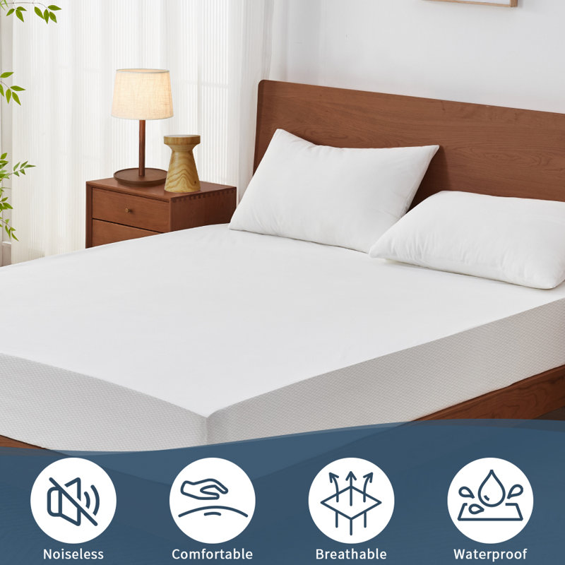 Protège-matelas imperméable, housse de matelas souple avec poche profonde de 18 po, blanc, Lit simple