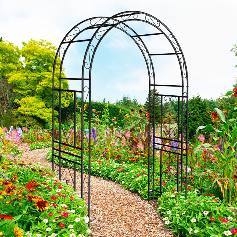 Lron Arbour With Adjustable Width In Black(42.52W''~78.15W'')
