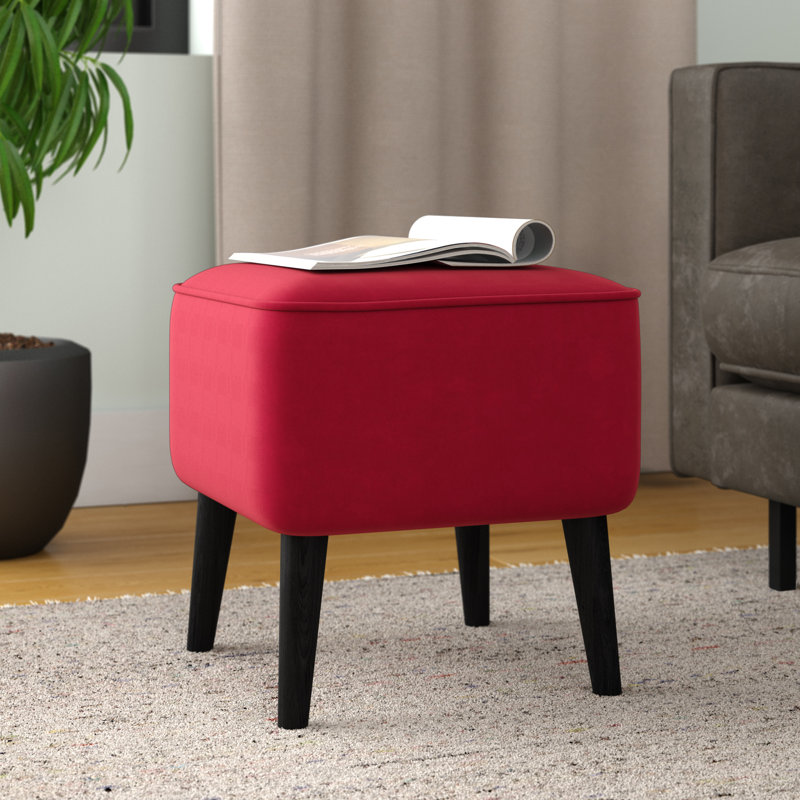 40cm Wide Square Solid Colour Standard Ottoman, Burgundy