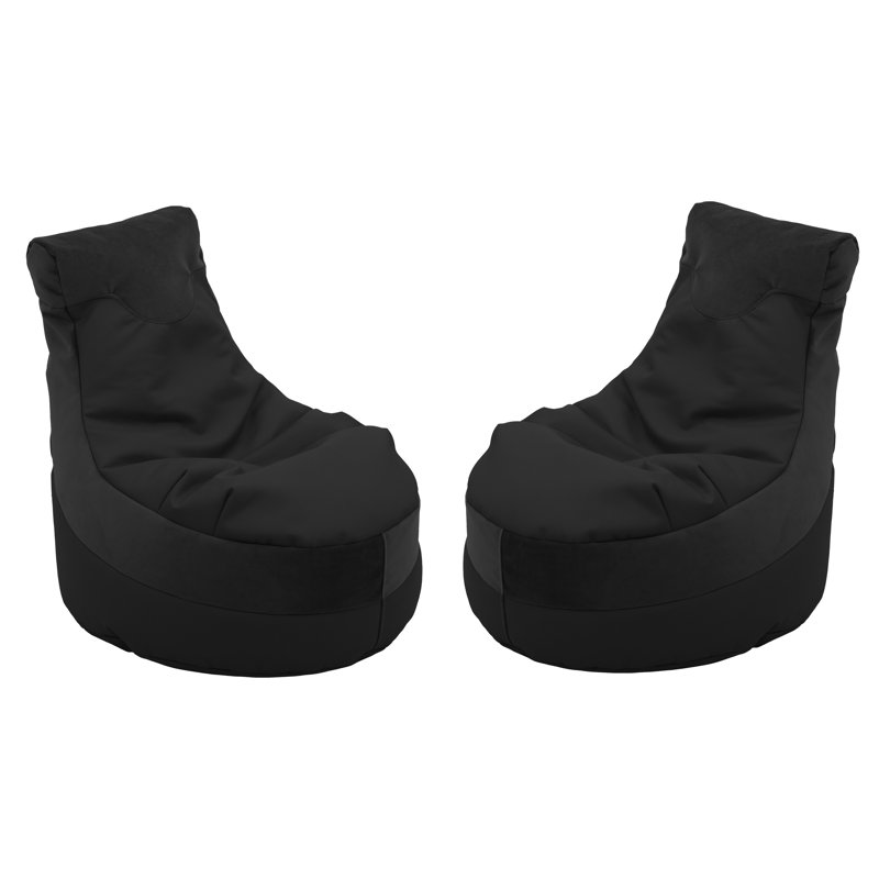Fauteuil à billes 2 pièces SoftScape Trendy Trendy, Similicuir noir