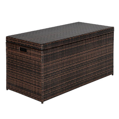 Boîte de rangement en osier brun 135 gallons