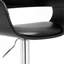 Tabouret de bar contemporain pivotant réglable avec siège et dossier rembourrés, noir