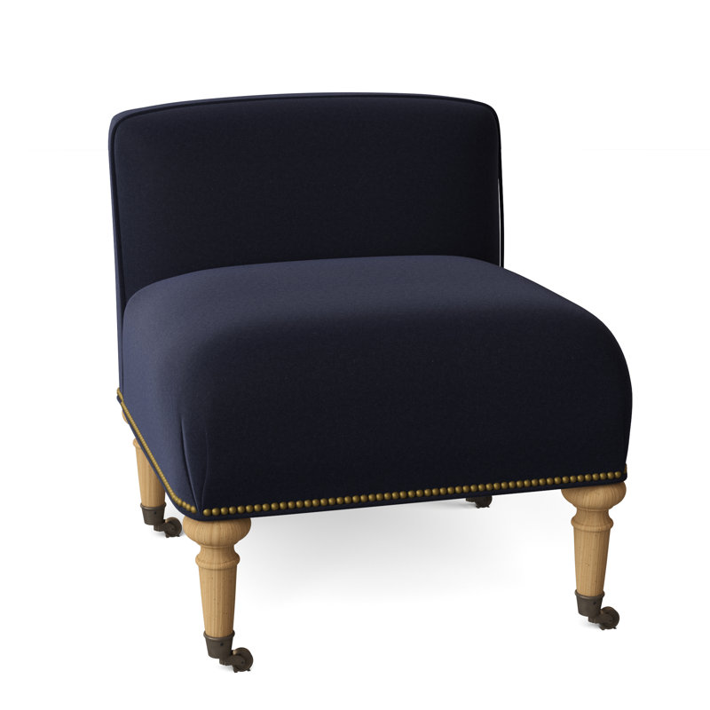 Fauteuil de chambre Chloe, Uniforme Margaret, Ébène vintage, Petit bronze antique
