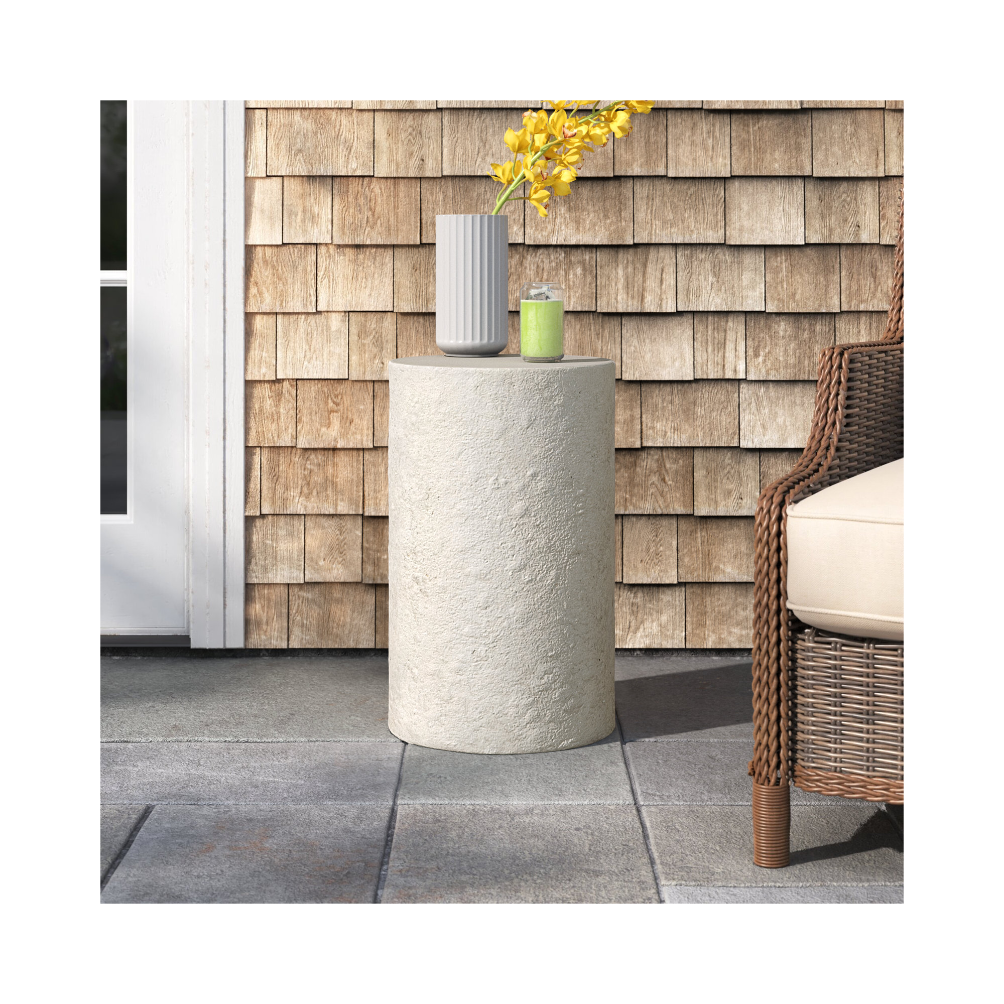 Hamish 13'' Stone Outdoor Side Table