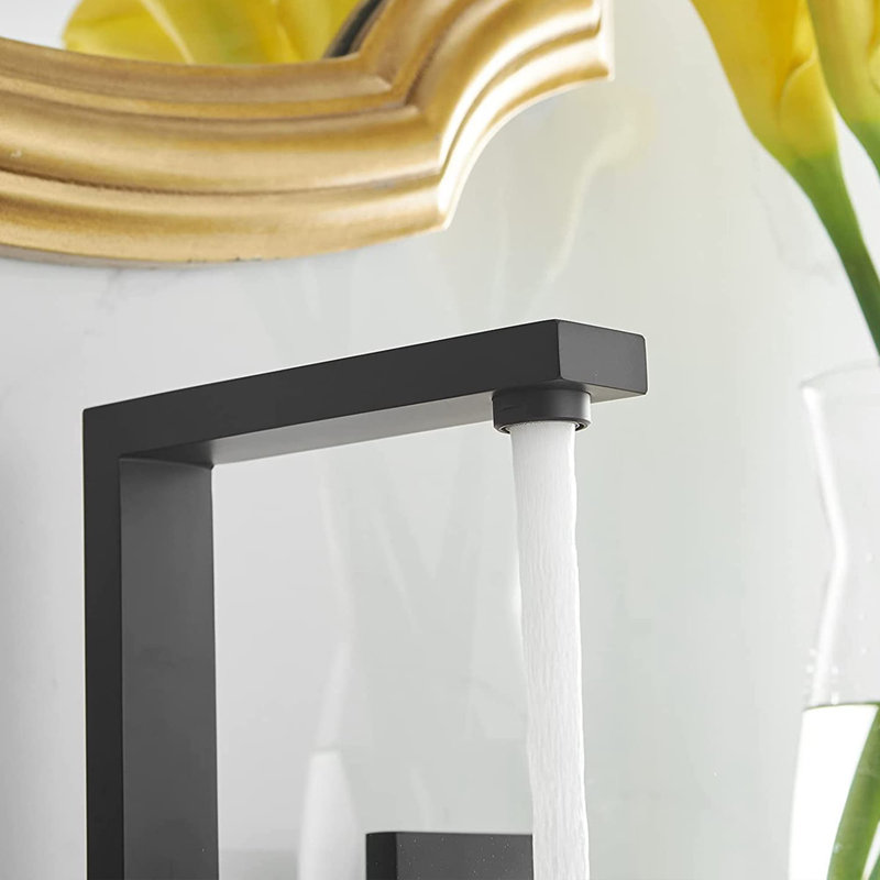 2-handle Bathroom Faucet with Drain Assembly, Matte Black