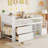 Wood Low Loft Bed with Stairs-1978740944