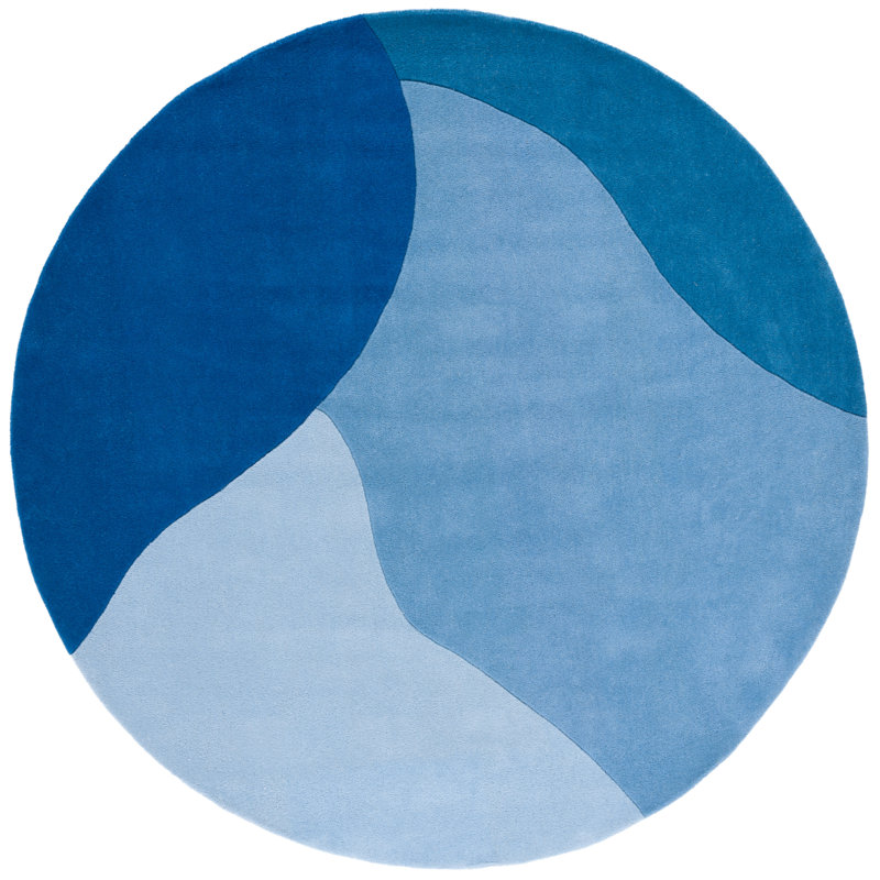 Heidenreich Hand Tufted New Zealand Wool Rug, Round 5'