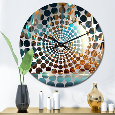Horloge murale Fractal Turquoise Pastel Cosmic Architecture III - Fractals