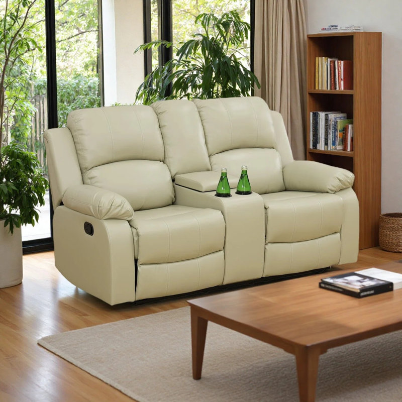 Canapé en cuir recyclé beige