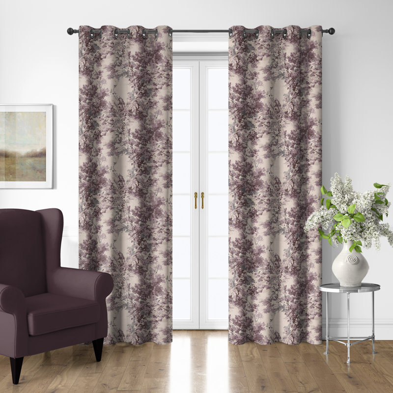 Ensemble de 2 rideaux en coton Dolce Wisteria, L 50 po x L 48 po