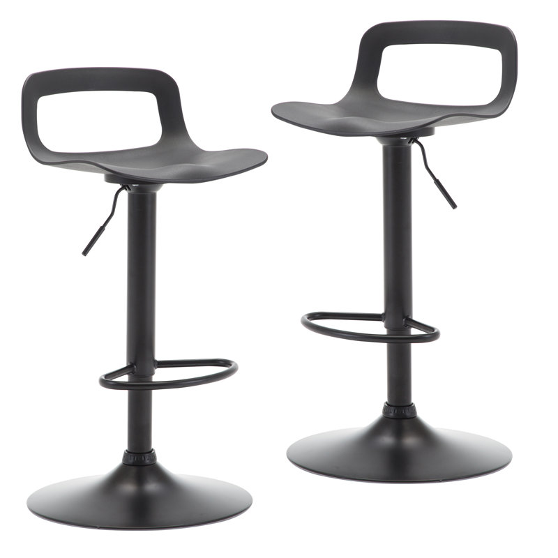 Ambrus Swivel Adjustable Height Counter Stool, Black