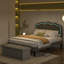 Ensemble de chambre avec lit plateforme et banc rembourré et illuminé (ensemble de 3)-1778685761