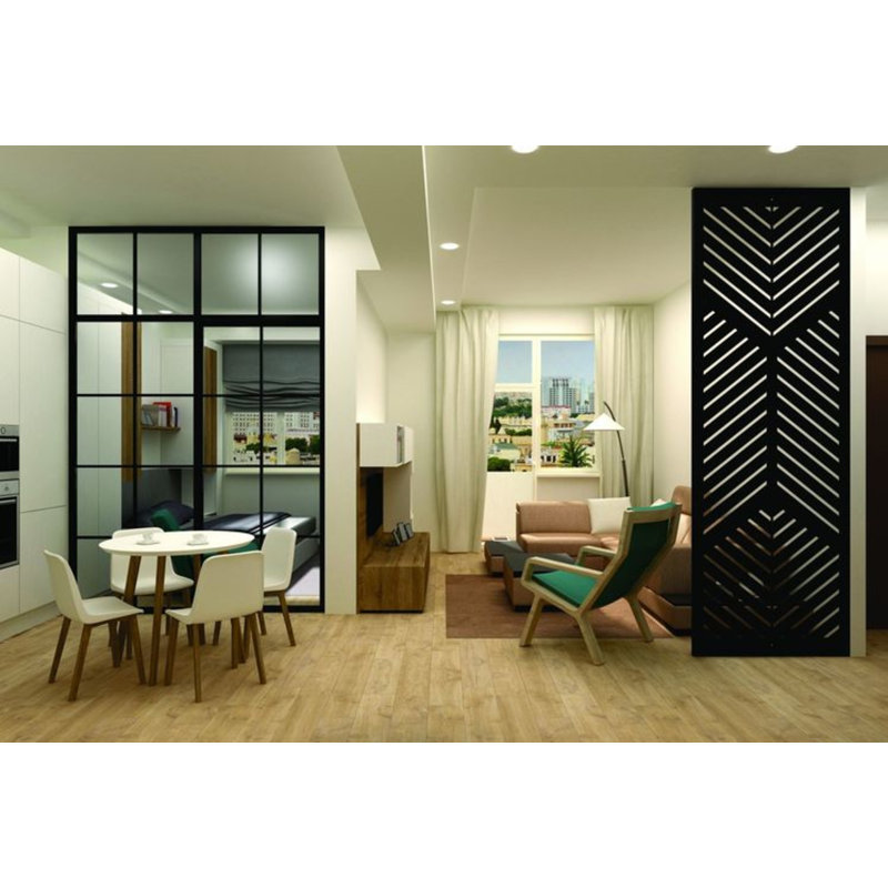 Panneau d'intimité en aluminium découpé au laser Modern, Noir Sandtex, L 24 po x H 36 po