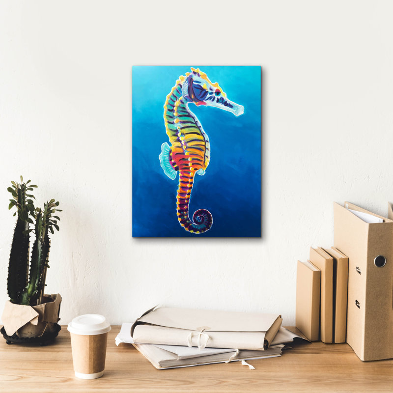 «Seahorse - Rainbow» par Dawg Painter, H 16 po x l 12 po