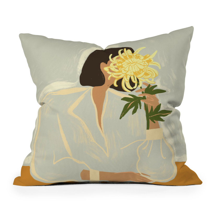 Coussin extérieur Artyguava The Chrysanthemum, H 18 po x l 18 po