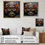 Or floral, crâne mexicain I - art mural crâne-353842554-353842557