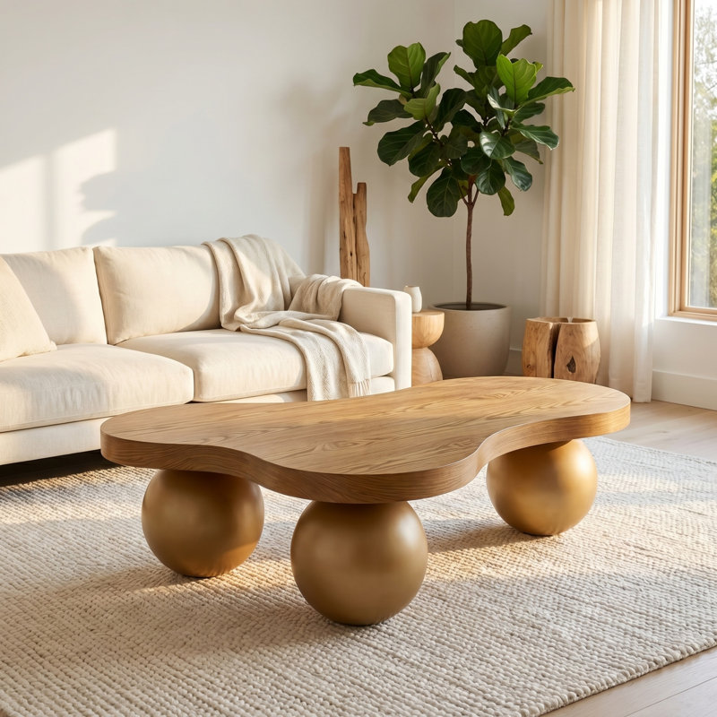 Table basse en forme de nuage, Brun