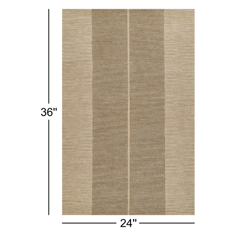 Hand Tufted Wool Geometric Rug, Rectangle  2' x 3'