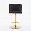 Ensemble de 2 tabourets pivotants à hauteur réglable avec revêtement en velours classique et dossier complet pour bistro et îlot de cuisine-990164843
