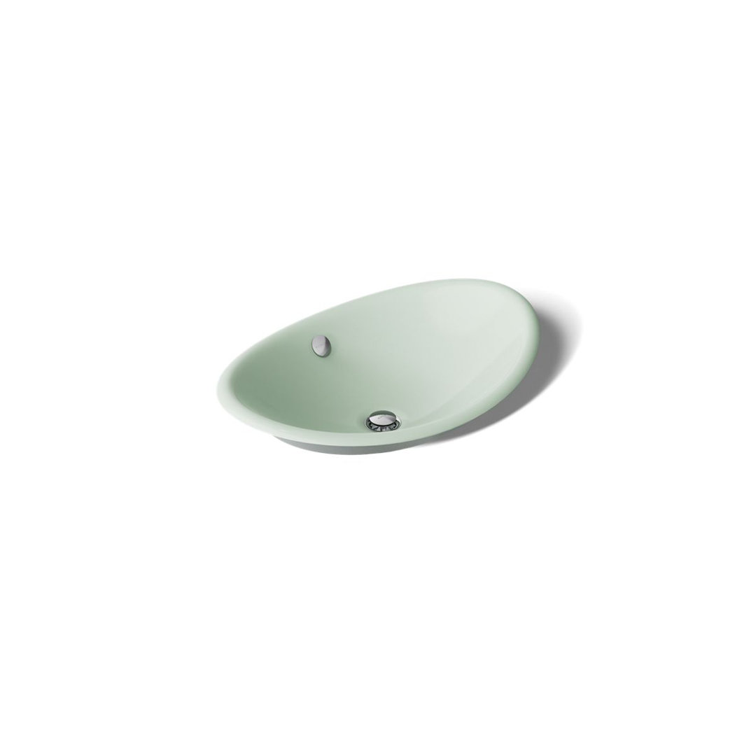 Iron Plains Metal Oval Vessel Bathroom Sink with Overflow Kohler Sink