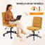 Chaise de bureau rembourrée sans accoudoirs avec roulettes et repose-pieds-777231946