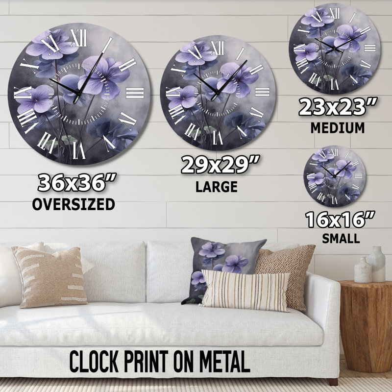 Horloge murale mauve, violette et violette Dream I, Médium