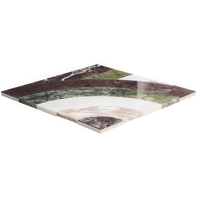 Arc 12X12 Polished Marble Mosaic, Vertical Rainbow