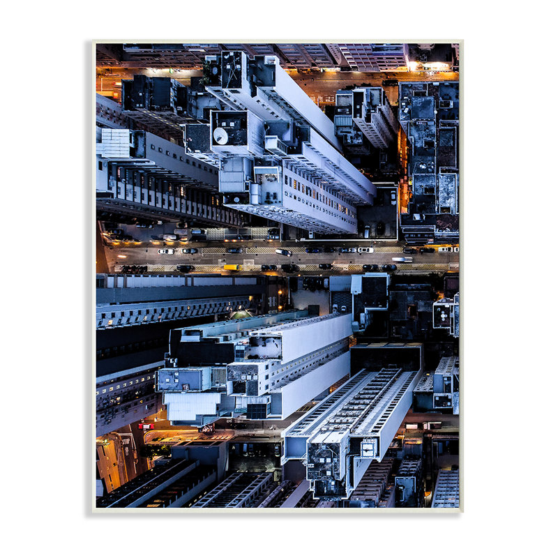 Bâtiments d’architecture City Lights par-dessus-impression d’art graphique, Toile tendue, H 30 po x l 24 po x 1,5 po
