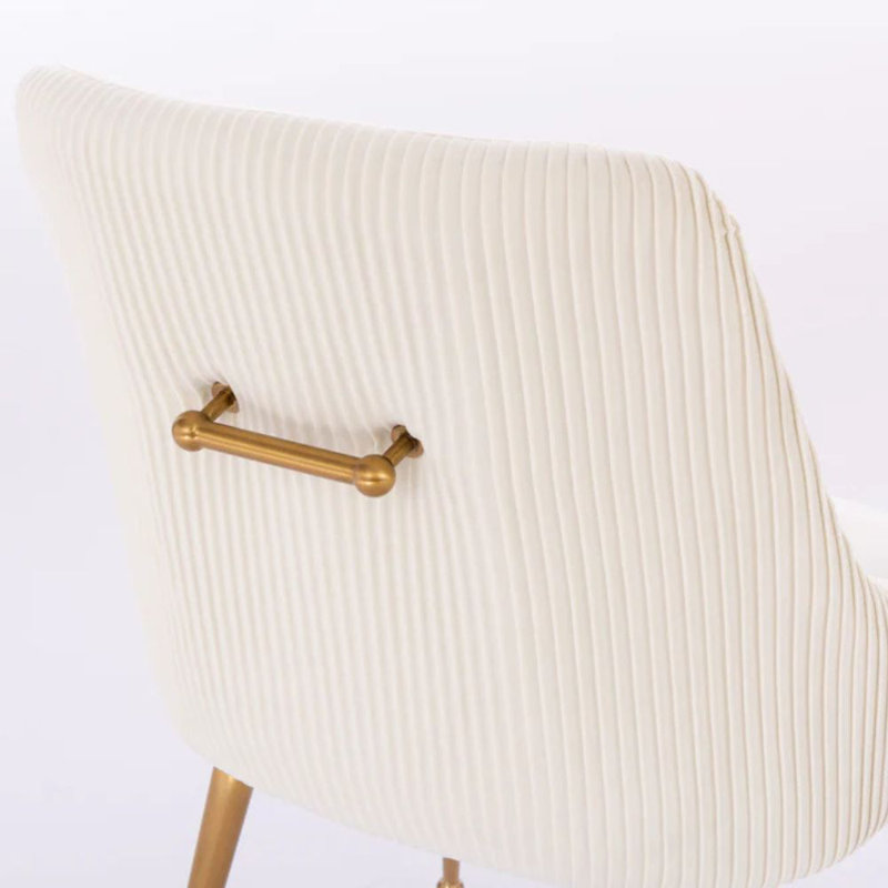 Chaise de salle à manger en velours, Beige