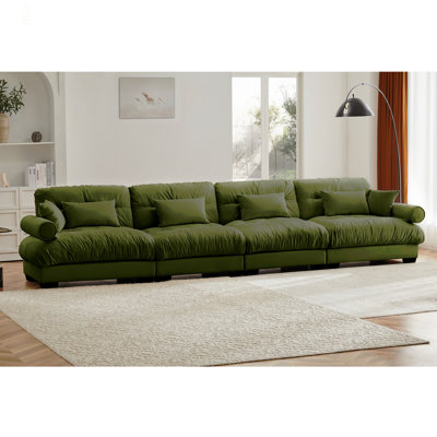 Canapé modulaire surdimensionné en velours super confortable avec repose-pieds mobile