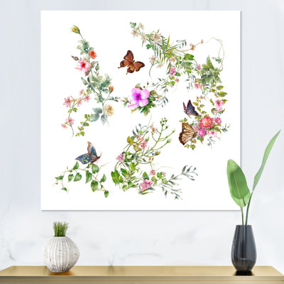 " Butterfly On Botanical Bouquet "