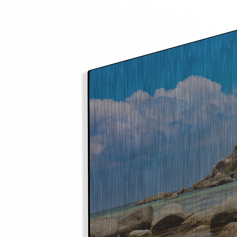 Seychelles - Mahé 2 pi, art mural en métal, 16 po x 12 po, H 24 po x l 36 po