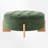 Round Tufted Upholstered Ottoman With Solid Wood Legs, Modern Button-Tufted Coffee Table-1081050563