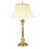 Base en laiton antique et abat-jour beige est en rupture de stock