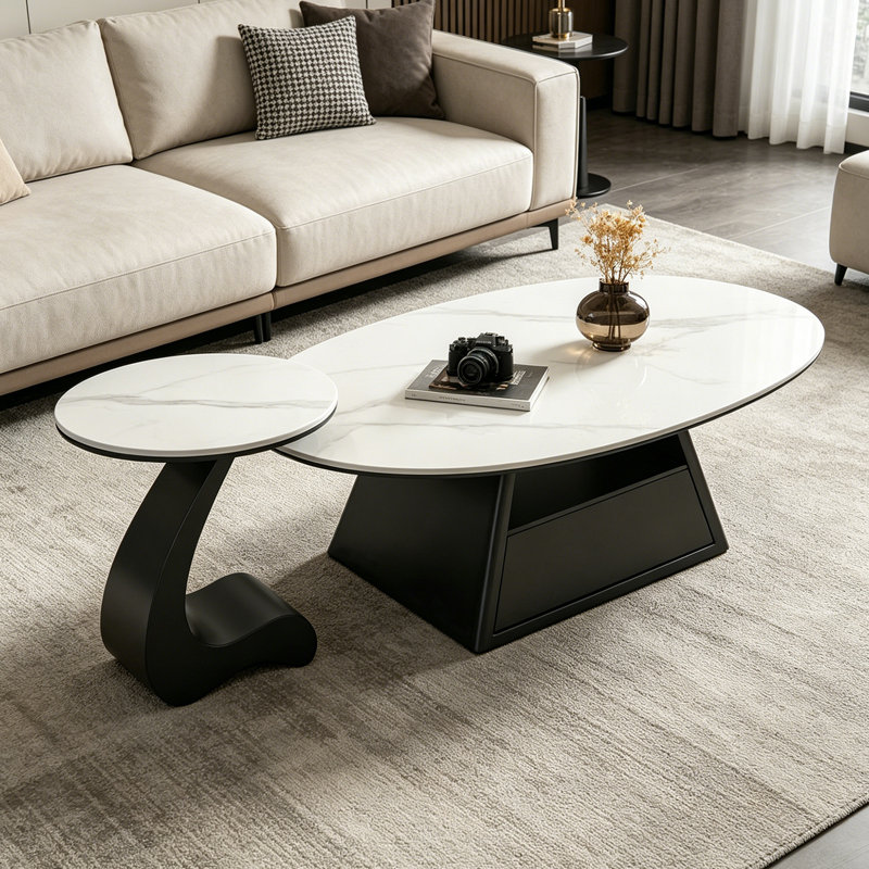 Bever, H 15,74 po x L 51,18 po x l 27,55 po, Blanc / Gris / Noir
