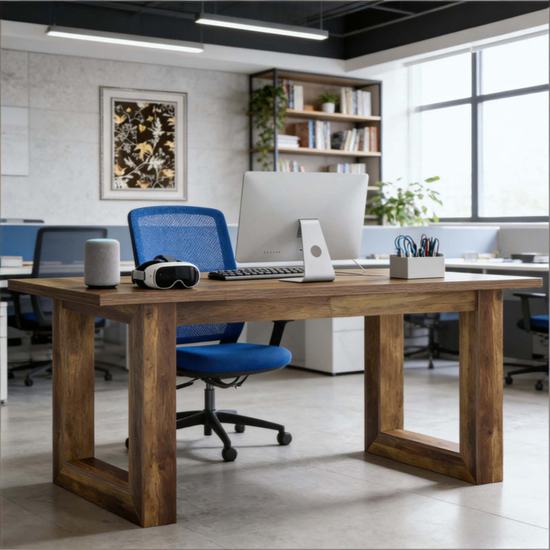 Bureau, bureau d'ordinateur, bureau de direction, Brun