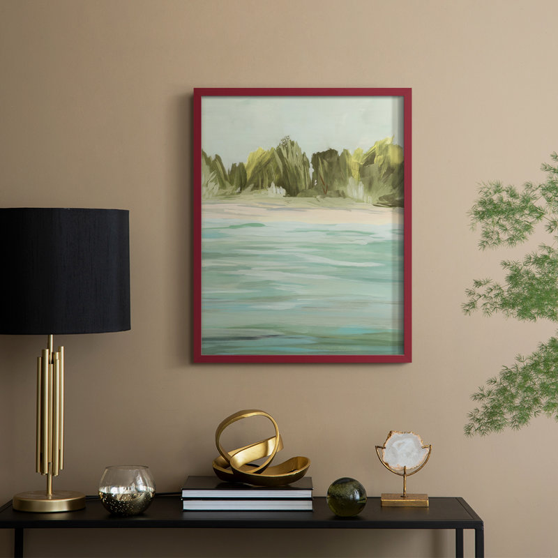 Offshore Horizon II, reproduction encadrée - bois massif, H 11 po x l 9 po, Rouge
