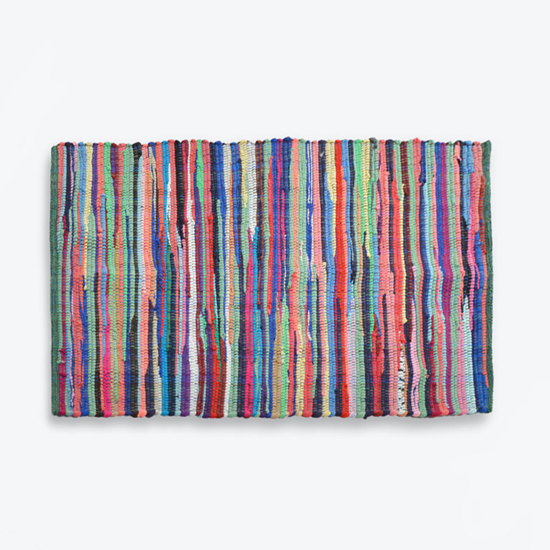 Nisbet Handwoven Multicolour Rag Rug, Rectangle 60 x 90cm