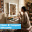 Harbour Housewares Wooden Dressing Table Set with LED Lights - White-115957014