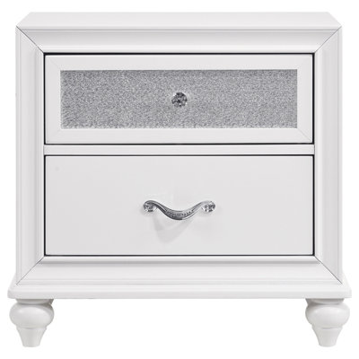 Barzini 2-Drawer Nightstand White (Only Nightstand)