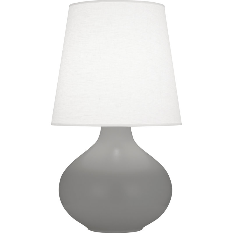 Petite lampe d'appoint June, Huître, H 30,75 po x l 18 po x P 18 po, Taupe fumé mat